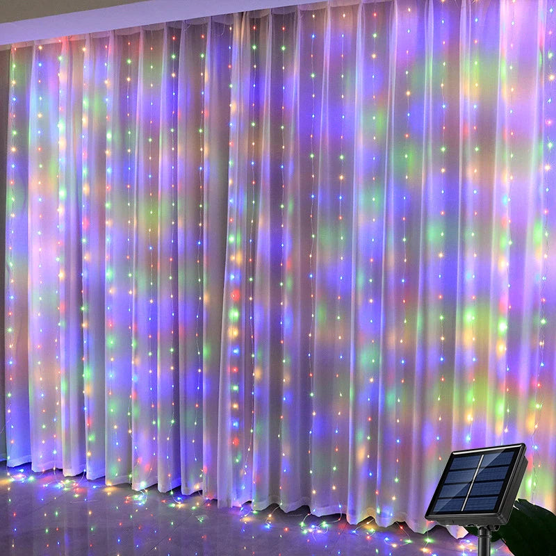 Luce LED solare a tenda con filo di rame – Ideale per giardino, matrimoni e…