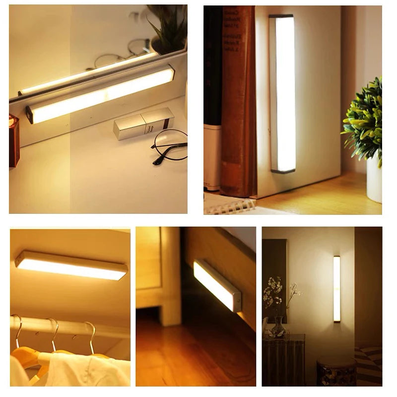 Lampada LED a Sensore di Movimento Ricaricabile, Tipo C, 50 cm, luce notturna…