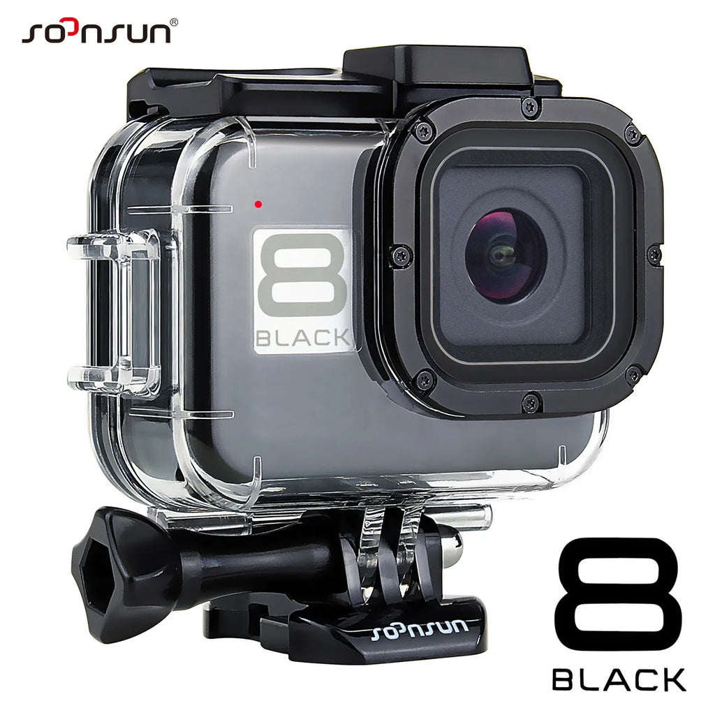 Custodia impermeabile 60 m per GoPro Hero 8 Black con doppio slot cold shoe