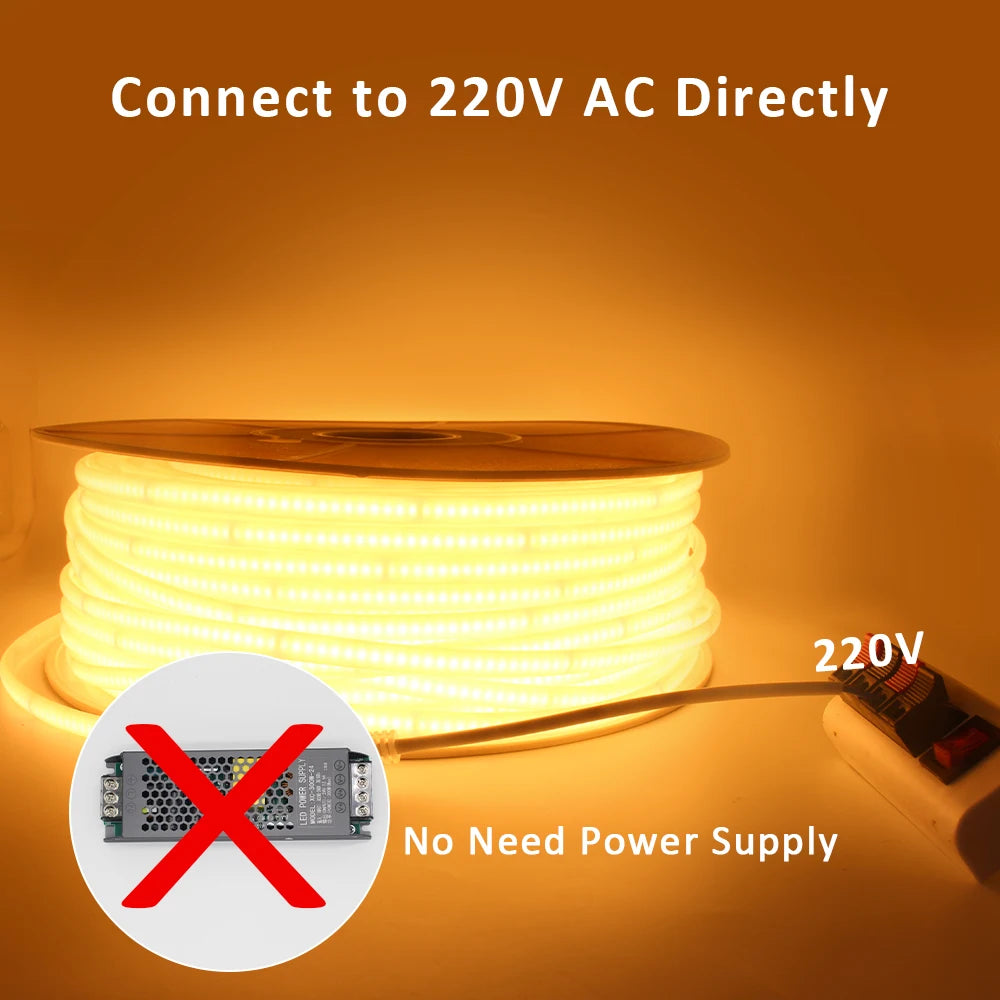 Striscia LED COB 220V impermeabile 240 LED/m - 3000K/4000K/6000K