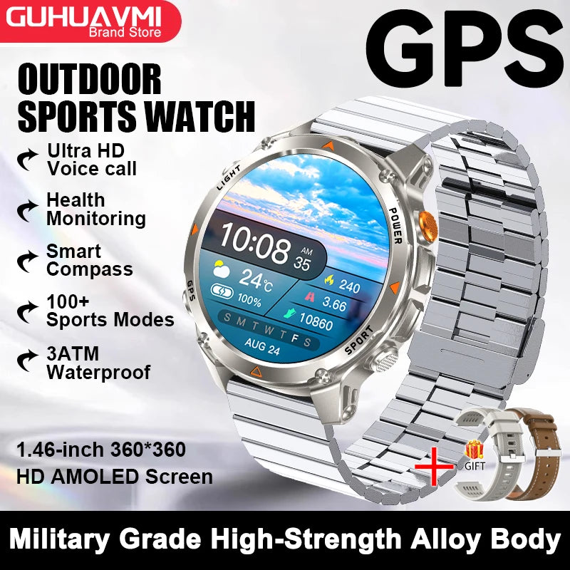 Smartwatch GPS 2026 con AMOLED 1.46", impermeabile 3ATM e batteria 540 mAh