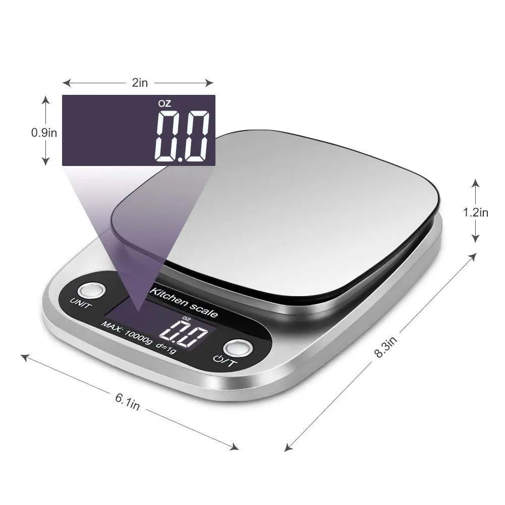 Bilancia da cucina digitale 10 kg, precisione 1 g, unità g/ml/lb‑oz, design…