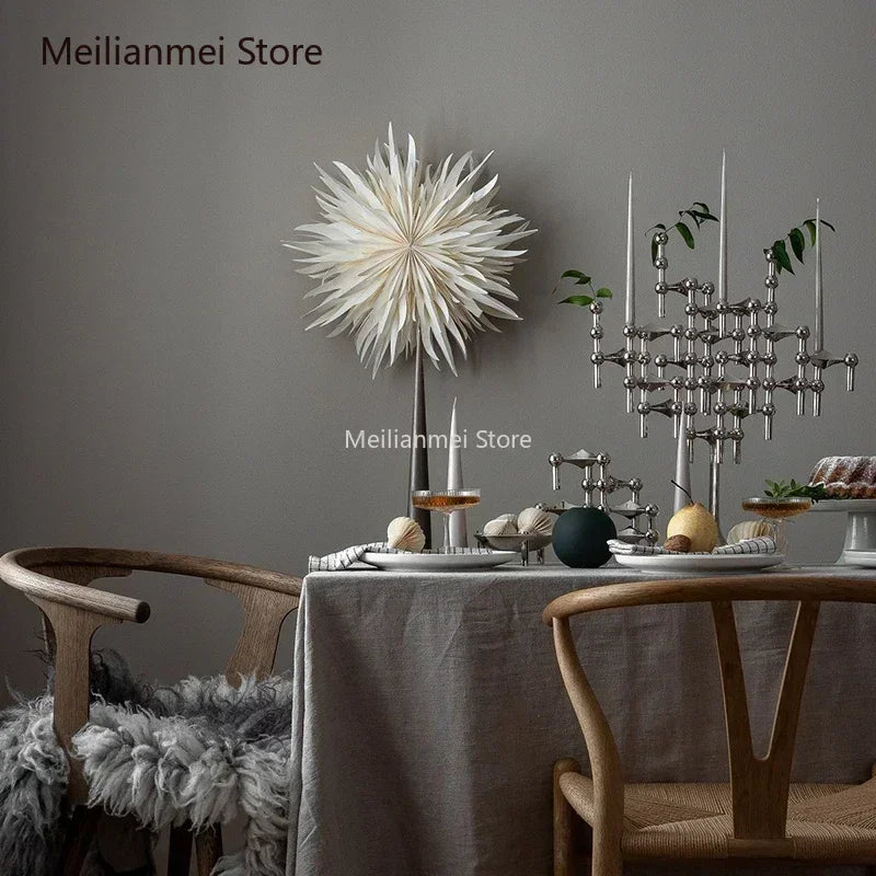 Molecular Structure Metal Candle Holder Nordic Gold Candlestick Centerpiece Living Room Decoration Gift Home Decore Candelabra