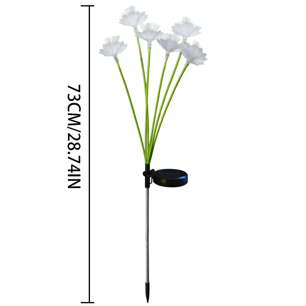 Luci solari a forma di fiore con fibra ottica, 6 teste, impermeabili per…