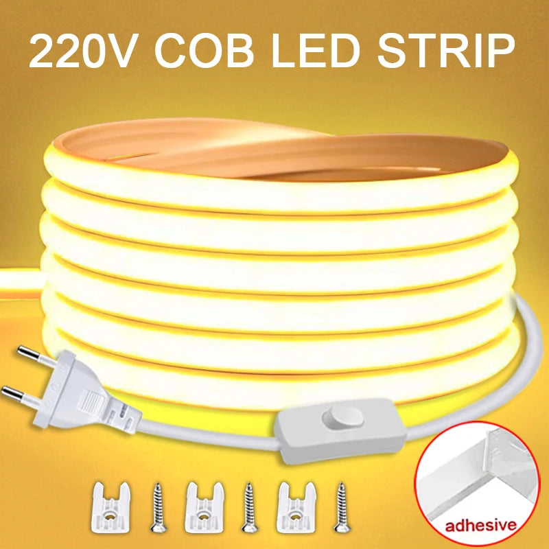 Striscia LED COB 220V IP65 – luce calda/fredda per casa e giardino