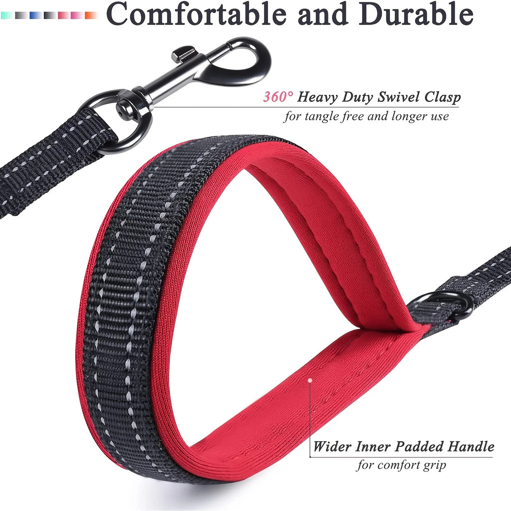 Guida Doppia Padded Nylon Riflettente per Addestramento Cani