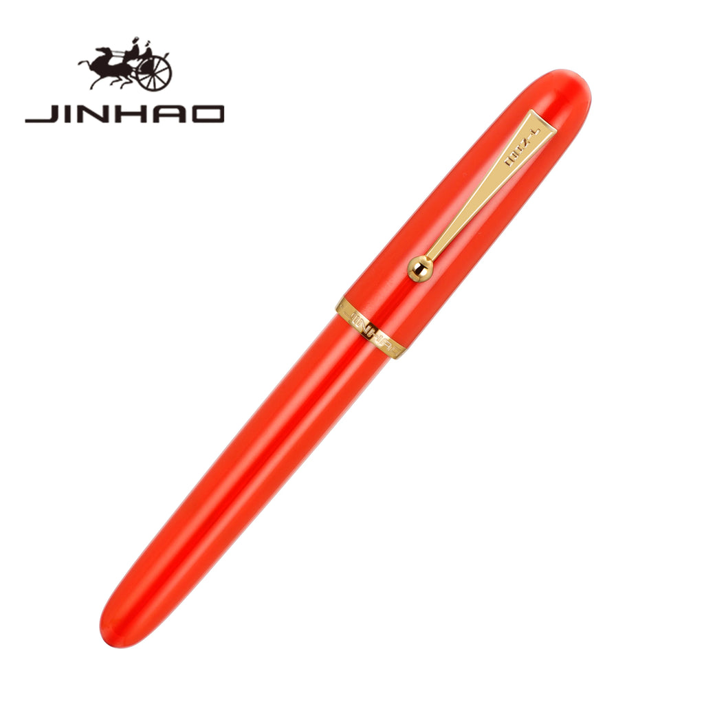 Stylo-plume en acrylique transparent marron avec plume EF/F/M et convertisseur