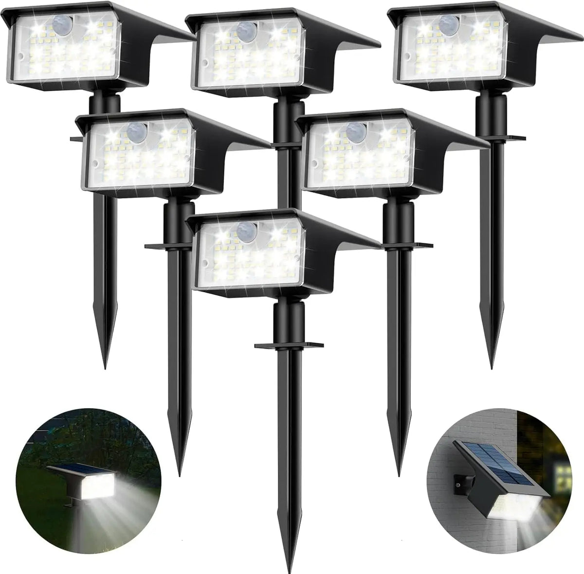 Faretti Solari da Esterno con Sensore di Movimento, 62 LED, 3 Modalità