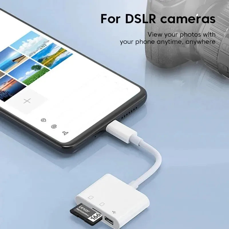 Hub USB‑C 3 in 1 con lettore TF/SD e porte USB‑A