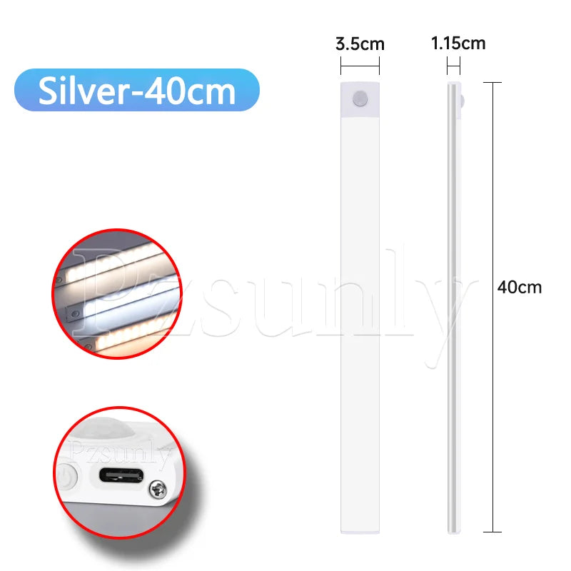 LED Bar Light con sensore di movimento ricaricabile USB – 30/40/50 cm