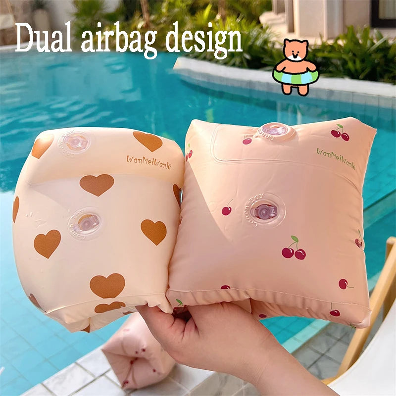 2 inflatable PVC cartoon-themed arm floats, suitable for all ages
