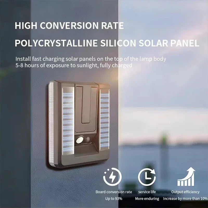 Lampada da parete solare LED pieghevole 120°, impermeabile con sensore di…