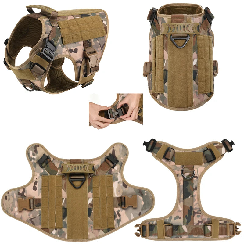 Giubba tattica militare per cani – Set imbracatura e guinzaglio