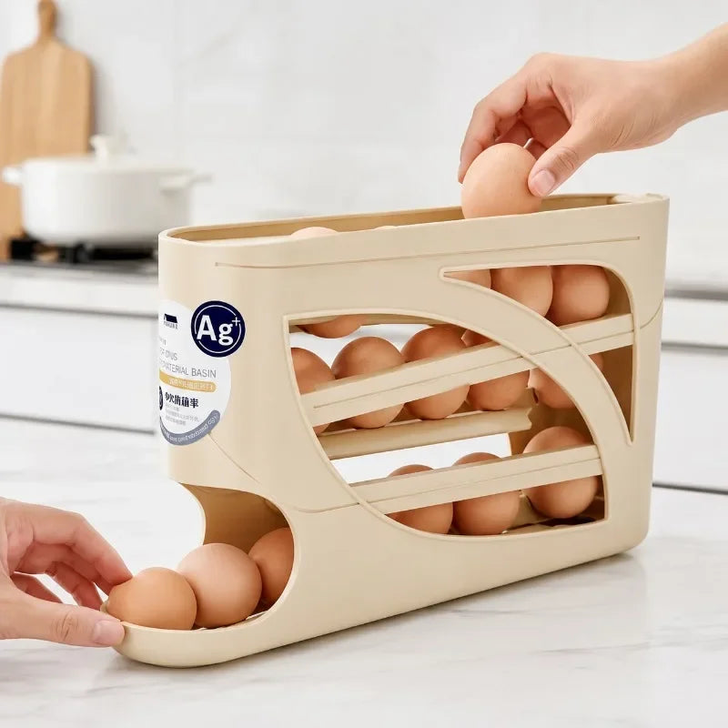 Porta uova refrigeratore con dispenser automatico a rotazione, capacità grande