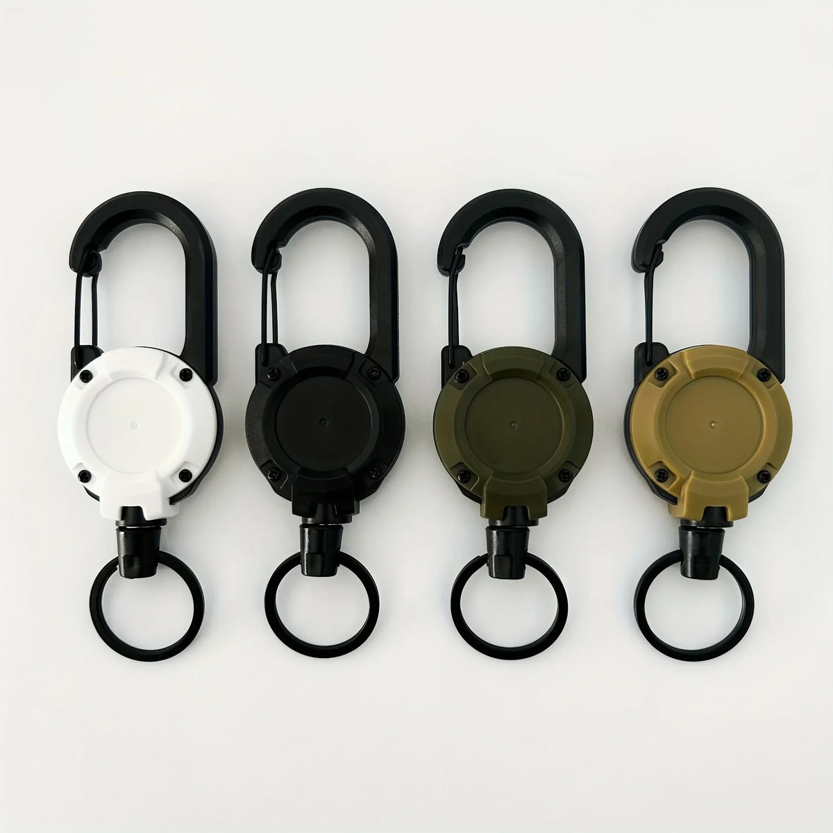 1/2/4 pcs Extendable Retractable Keychain Badge Reel with Heavy‑Duty Clip and Carabiner – Ideal for Men’s Outdoor Bags