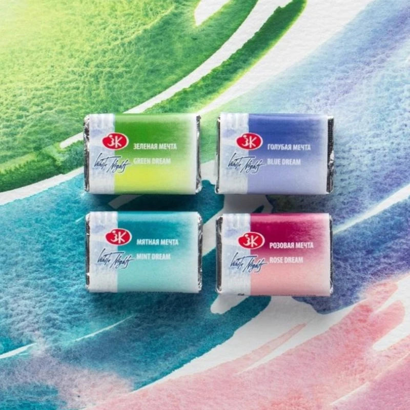 Russian White Nights Limited Edition Granulation Solid Watercolor of Professional Artist Grade Paints Vibrant Lightfast Colors