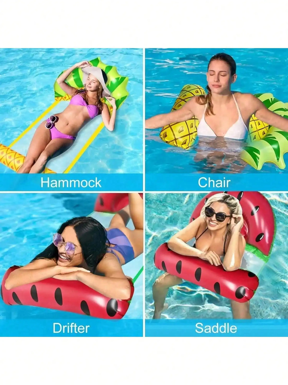 Summer Foldable PVC Inflatable Floating Row Swimming Pool Water Hammock Air Cushion Bed Water Sports Water Bed Can Lie or Sit