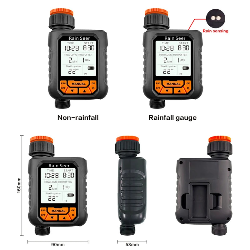 Timer irrigazione con display LCD grande, impermeabile IP65, automatico