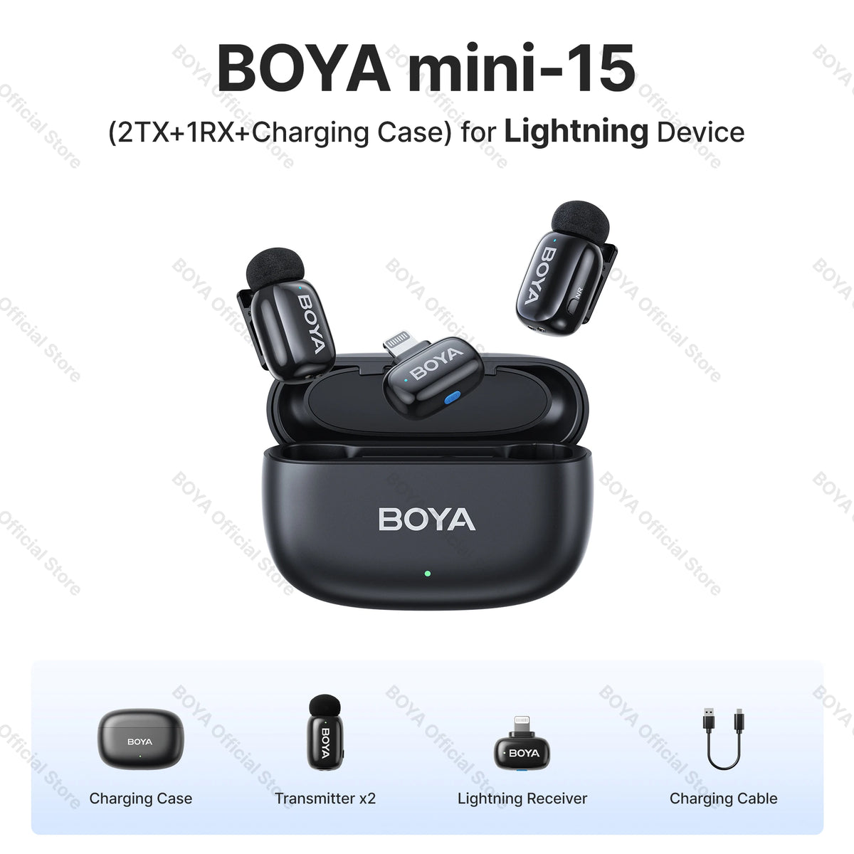 Microfono Lavalier Wireless 2.4 GHz per iPhone, iPad e Android Type‑C