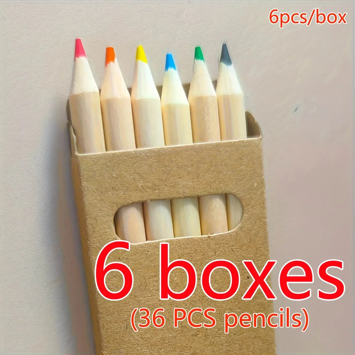 36/12pcs 8.8CM Mini Colored Pencil in Kraft Box Kawaii Kids Children Draw Pen Cute Wooden Colored Pencil for School Party Gift