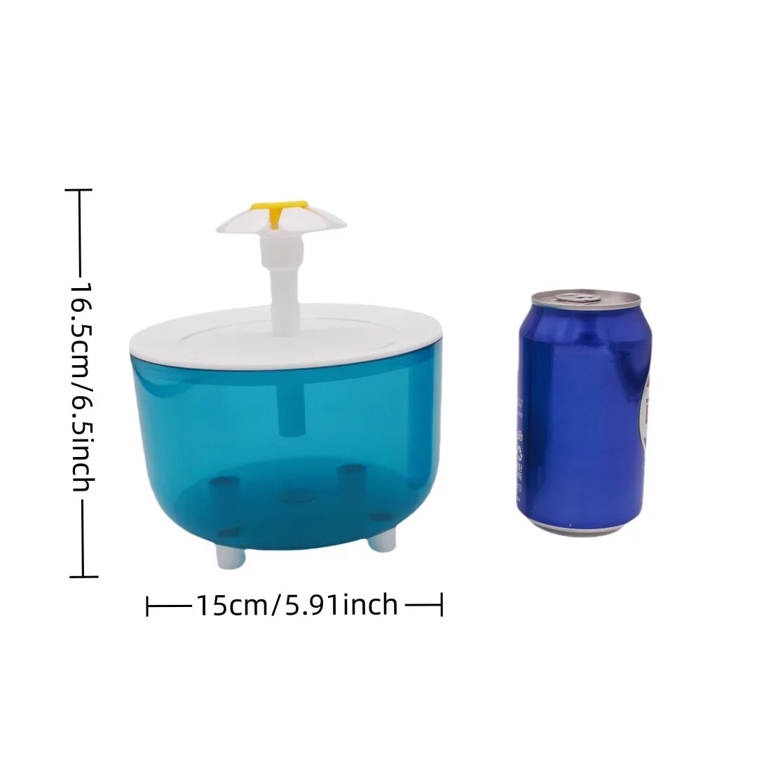 Fontana d'acqua per gatti e cani piccoli 1,2 L, USB, silenziosa con filtro