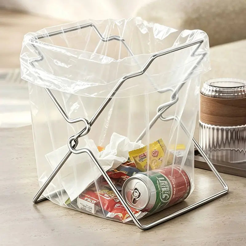 Supporto per Sacchetti della Spazzatura in Acciaio Inox Pieghevole per Cucina