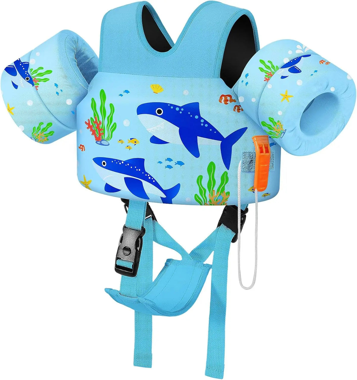 Gilet de sauvetage pour enfants 15-30 lb avec brassards cartoon et sangle…