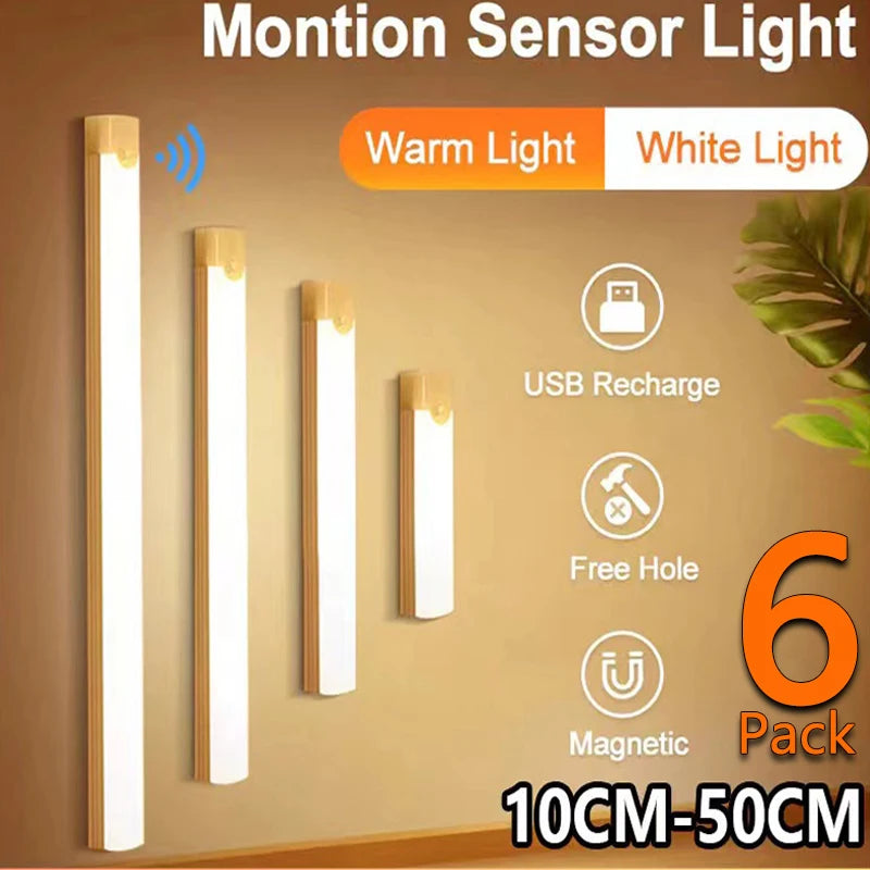 Luce LED ricaricabile con sensore di movimento e fissaggio magnetico per armadi