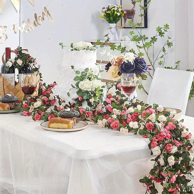 Rametto Artificiale di Rose 250CM per Decorazioni Matrimonio Giardino Casa
