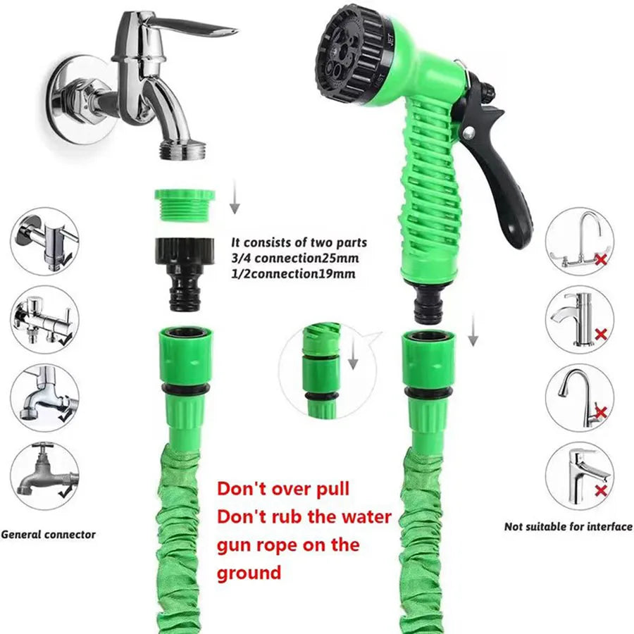 Tubo da Giardino Retrattile 25‑50 ft – Multiuso, Alta Pressione, Irrigazione e…