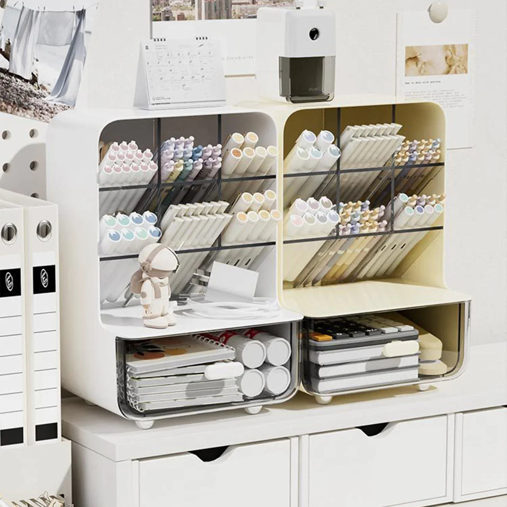 Clear Desk Organizer Pen Holder Multi-layer Pencil Storage Box Office Stationery Supplies Organizer Home School Desk Accessories