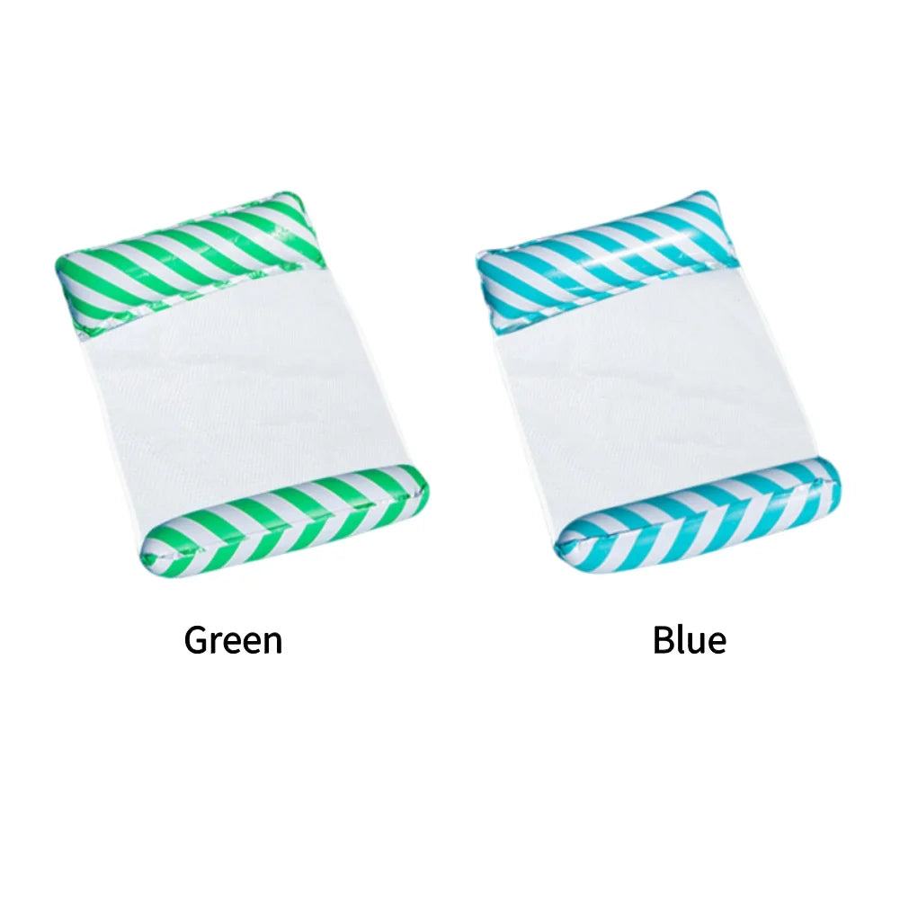 Summer Foldable Water Hammock Swimming Pool Inflatable Air Mattress for Beach Leisure Party Floating Beds With Net Backrest