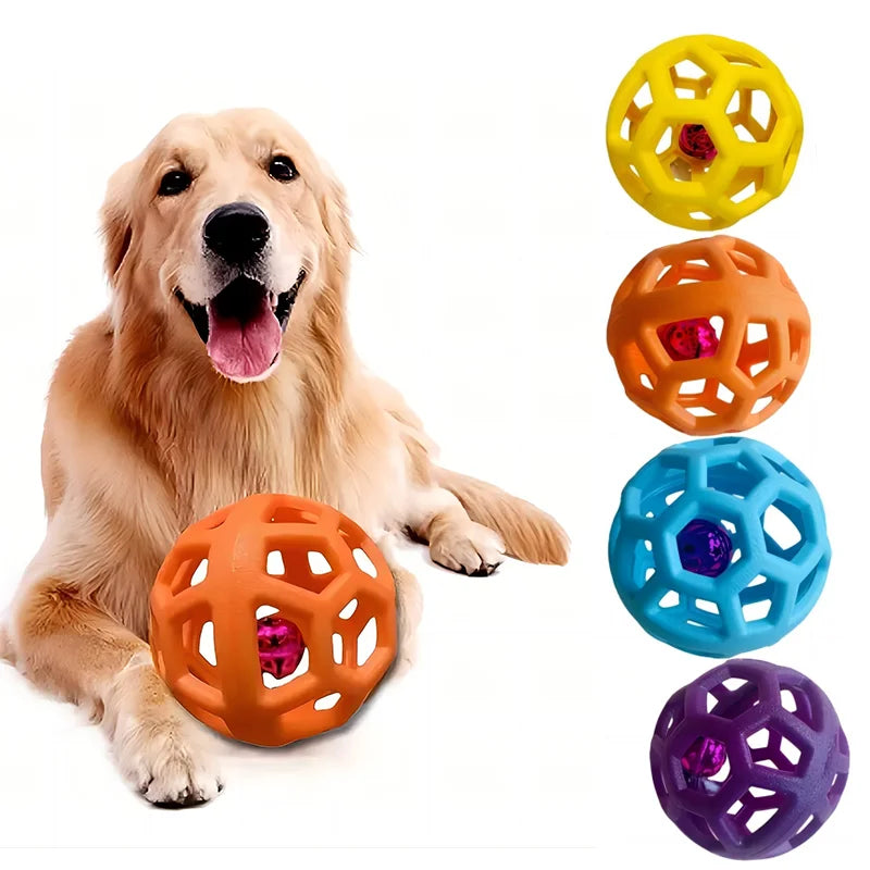 Palla Gomma Naturale Per Cani Con Campanellino - Gioco Interattivo