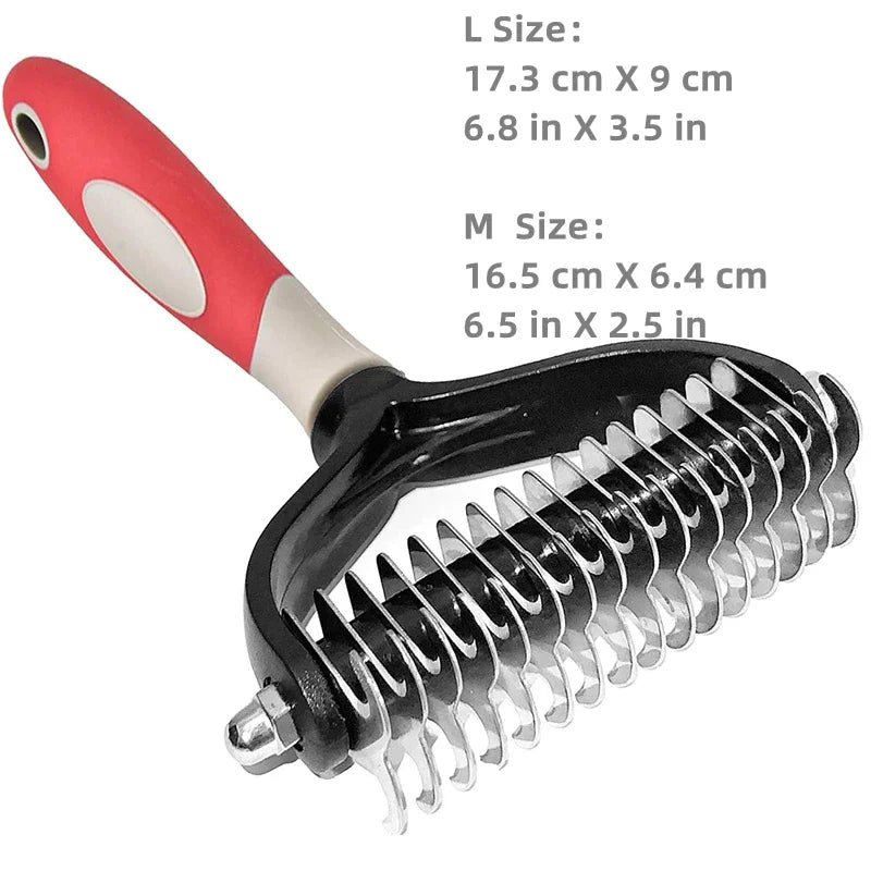 Spazzola Professionale 2 in 1 per Dematting e Deshedding per Cani e Gatti