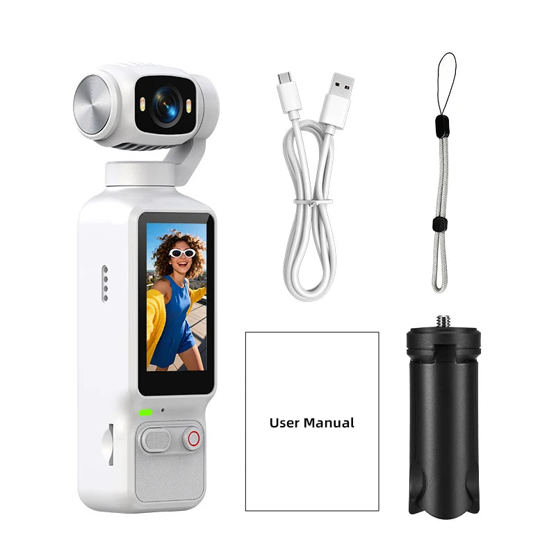 Action Camera 4K Rotante 180° con Schermo 1.97" e Batteria 1800mAh