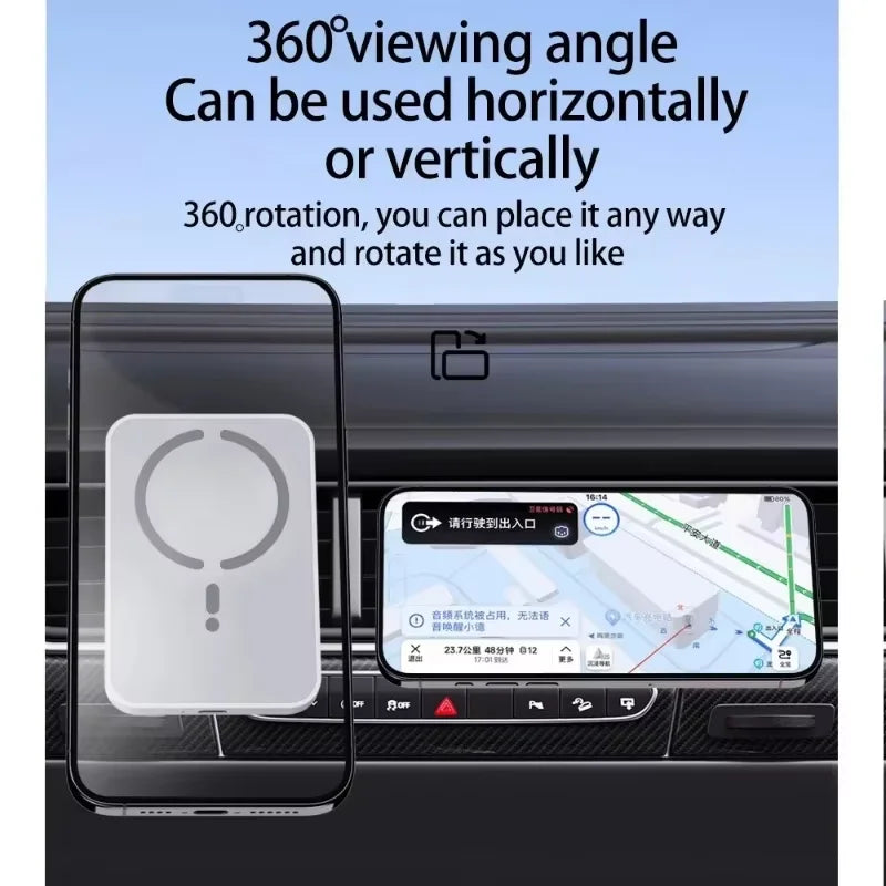 Supporto auto con ricarica wireless magnetica, compatibile MagSafe iPhone 12‑17