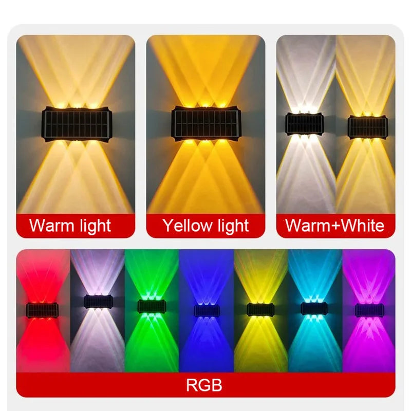 Lampada da Parete Solare LED per Esterni – Illuminazione Waterproof Up & Down