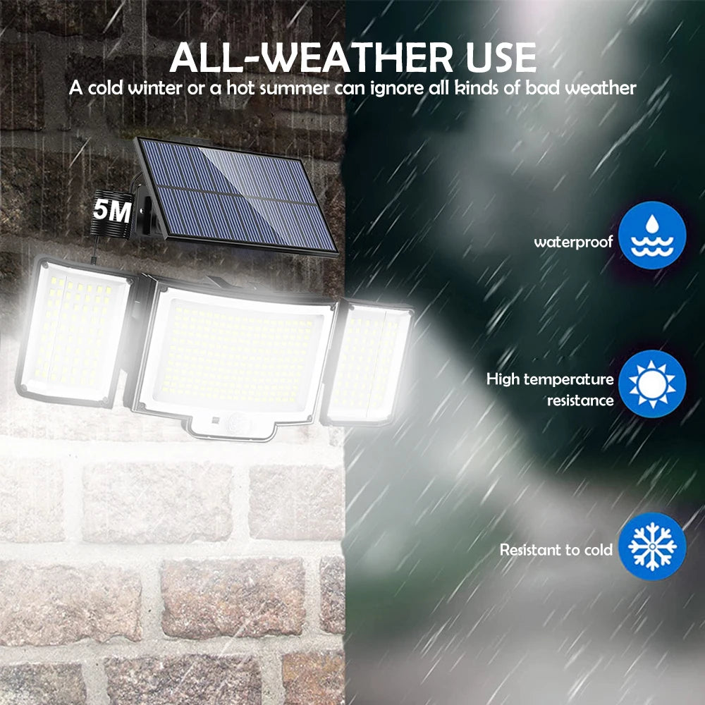 Lampada da Giardino Solare a LED con Sensore di Movimento IP65 – 400 LED, 5 m