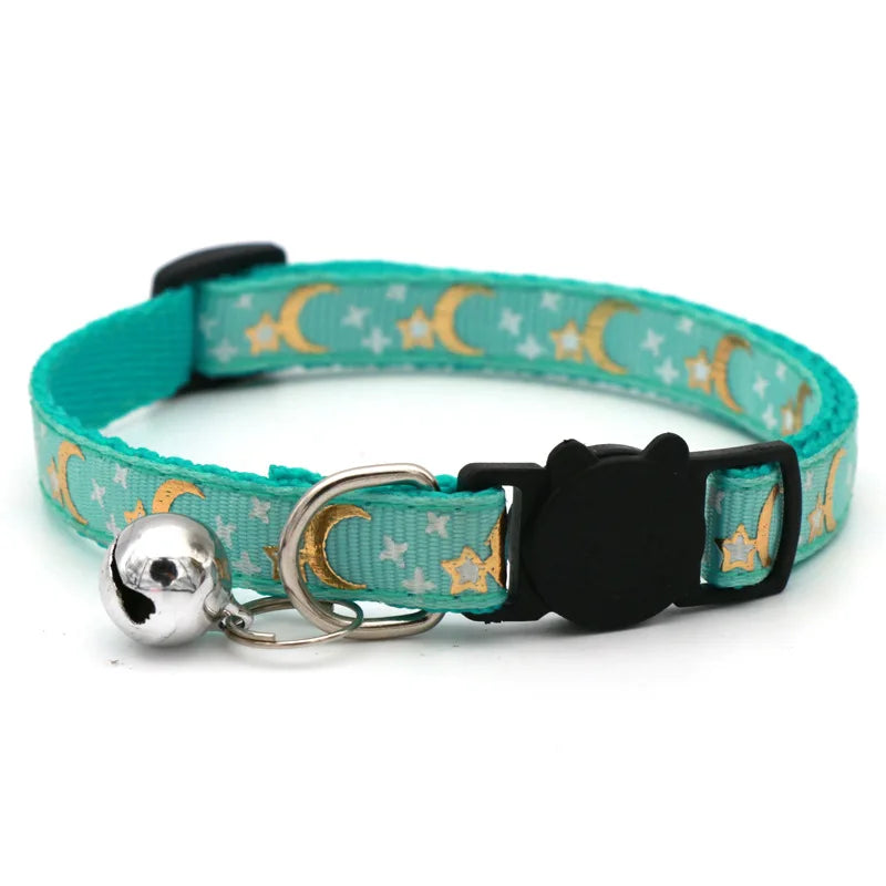 Collarino con campanella stelle e luna per cani e gatti – regolabile e…