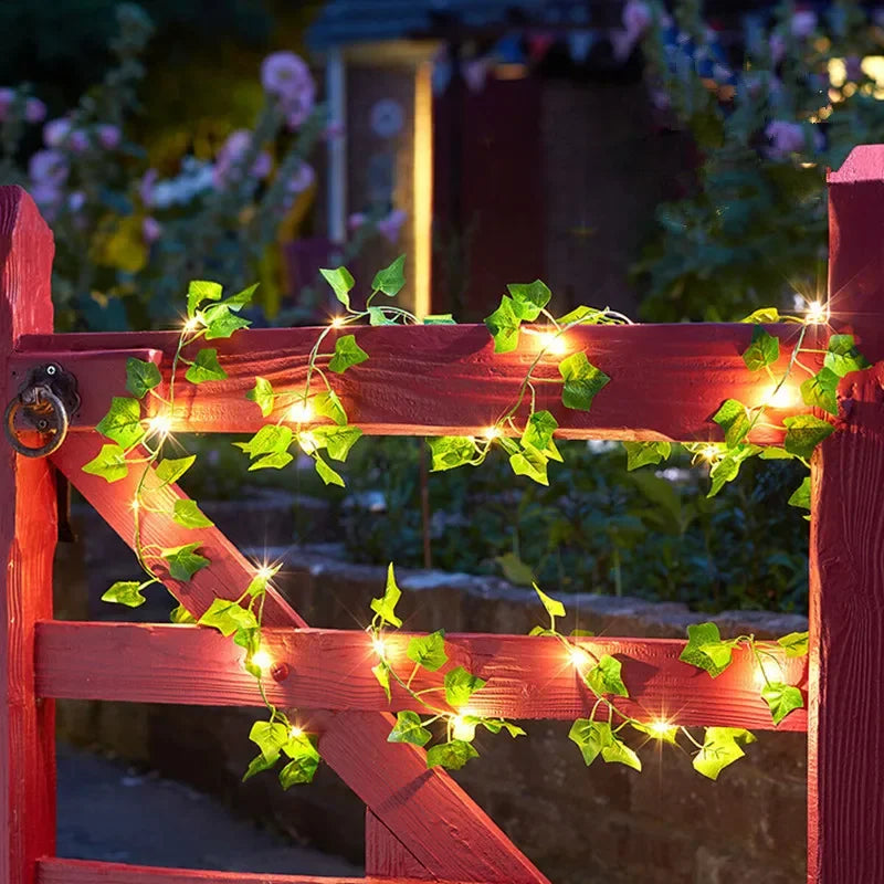 Catena LED solare 5 m con foglie di acero – Luci per giardino e Natale