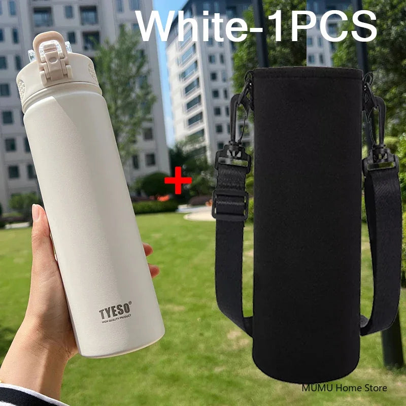 Thermos da 600/750 ml in acciaio inox con cannuccia – Mantiene caldo e freddo