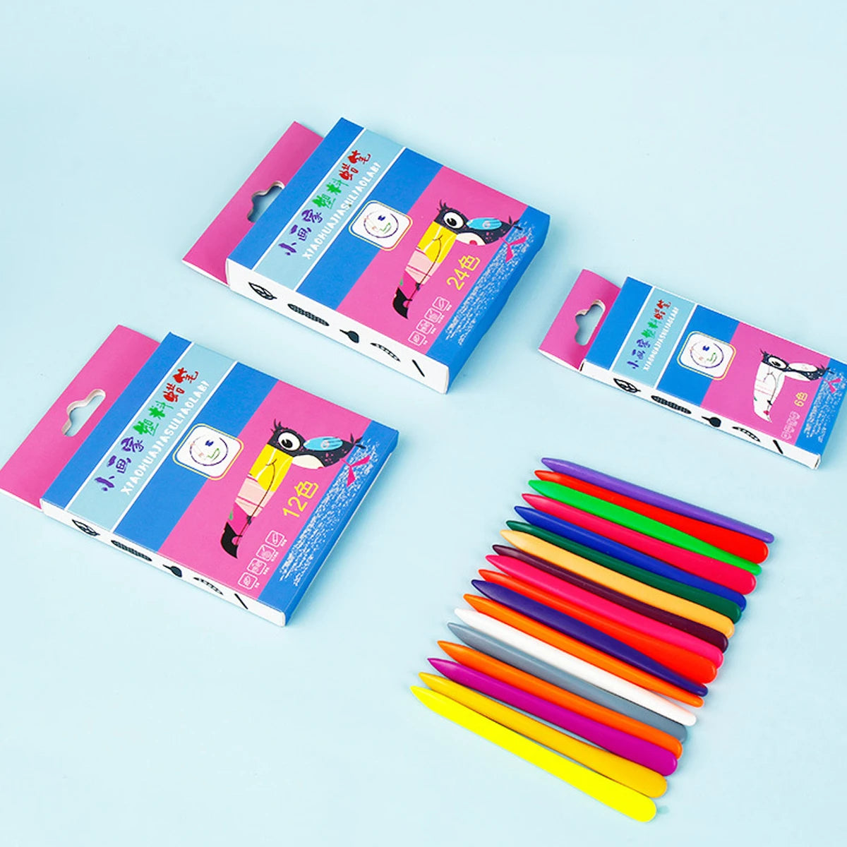 Set di 36 matite colorate triangolari cancellabili per bambini, mani pulite