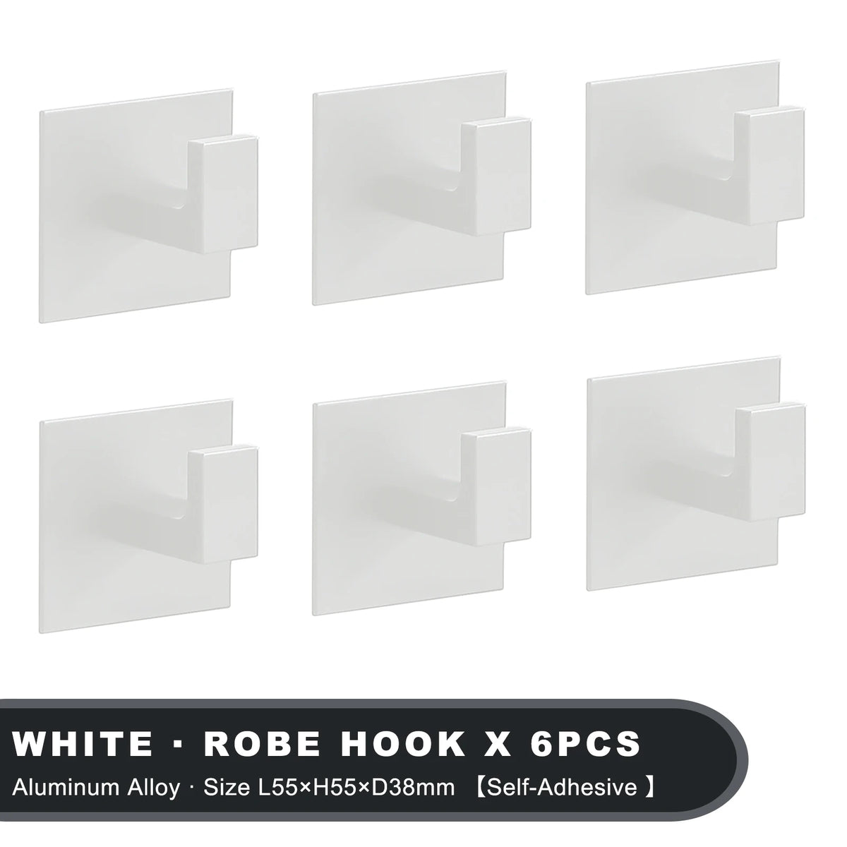 strong adhesive wall hook set – 1 to 4 black matte hooks for coat, towel, robe