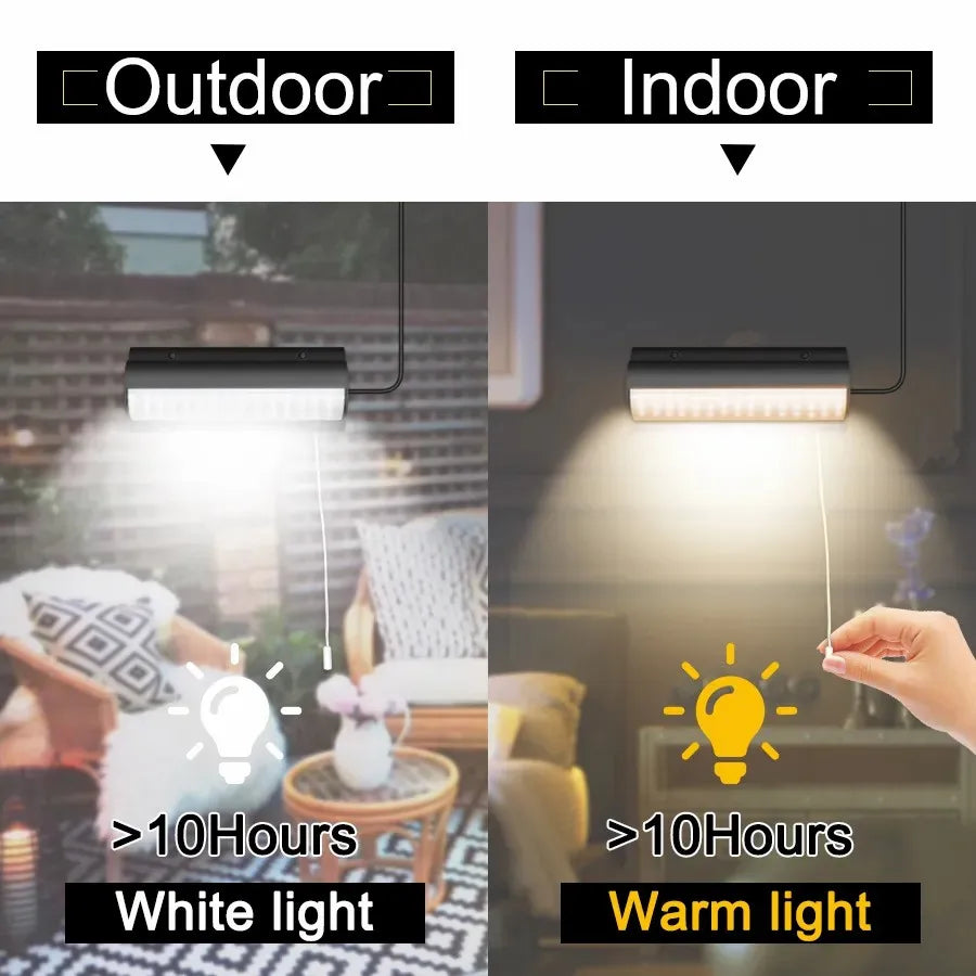 Lampada Solare con Interruttore a Filo, 3 m, LED bianco/caldo, IP65