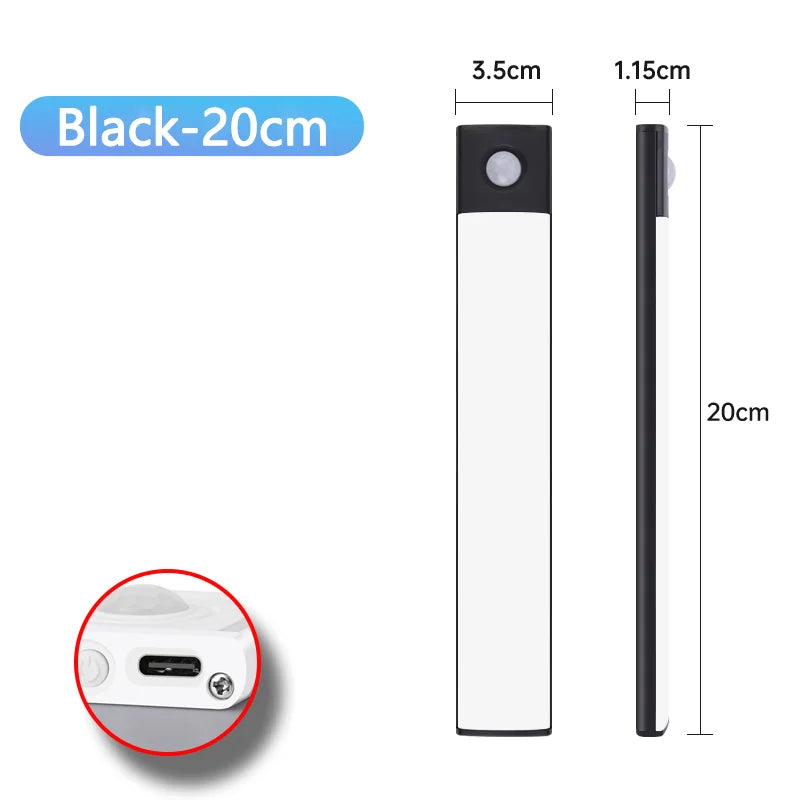 Lampada notturna a sensore di movimento USB, LED sottocucina e armadio