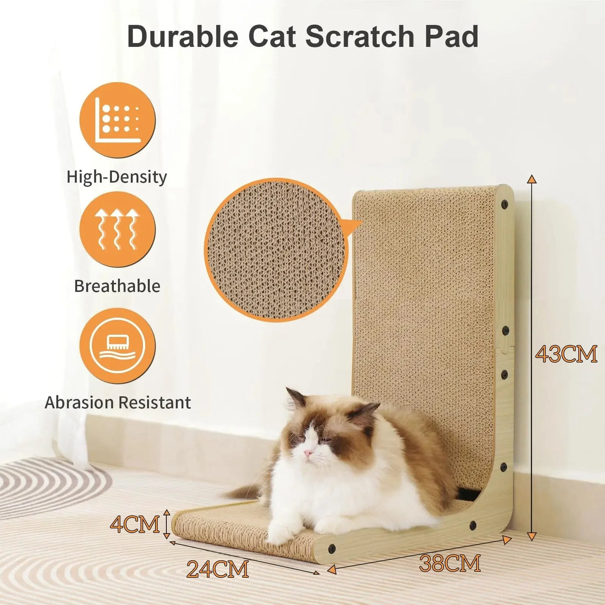 Raschietto in Cartone L-Shape per Gatti, resistente all'usura e ai graffi