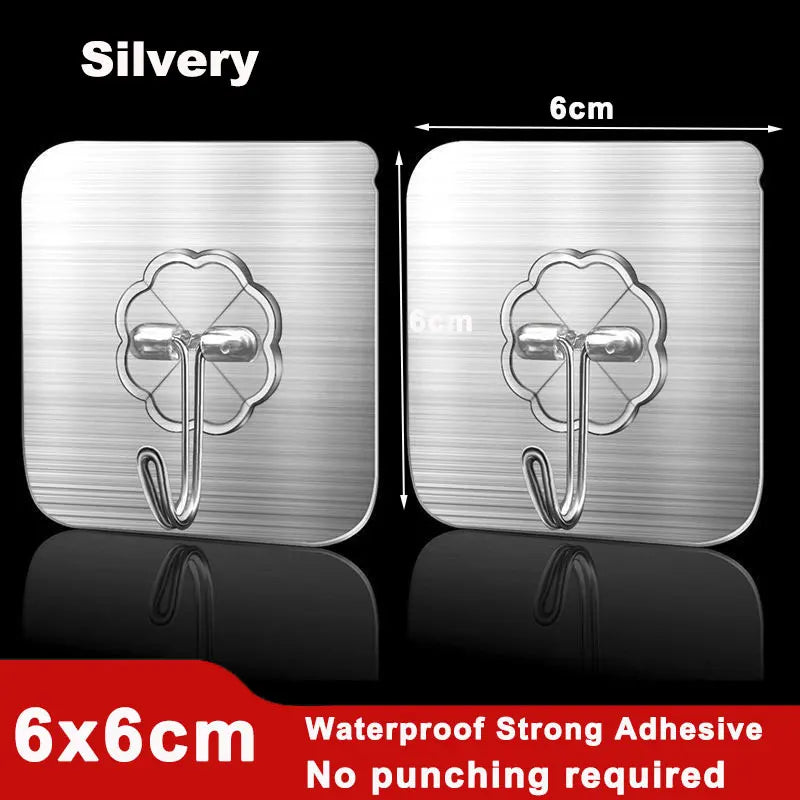 Ganci adesivi trasparenti, impermeabili, per bagno, cucina e casa – set da 10