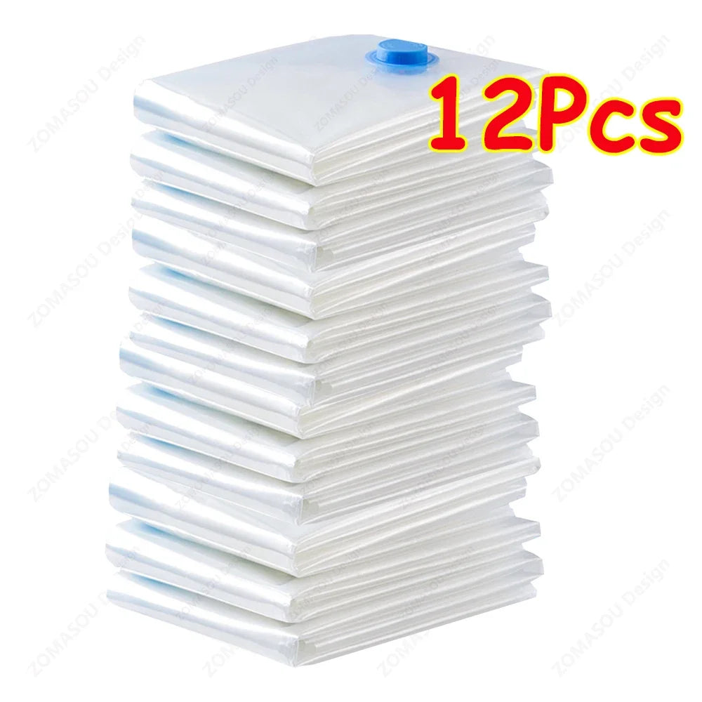 vacuum storage bags set 1-24 pcs, folding organizer for clothes & bedding