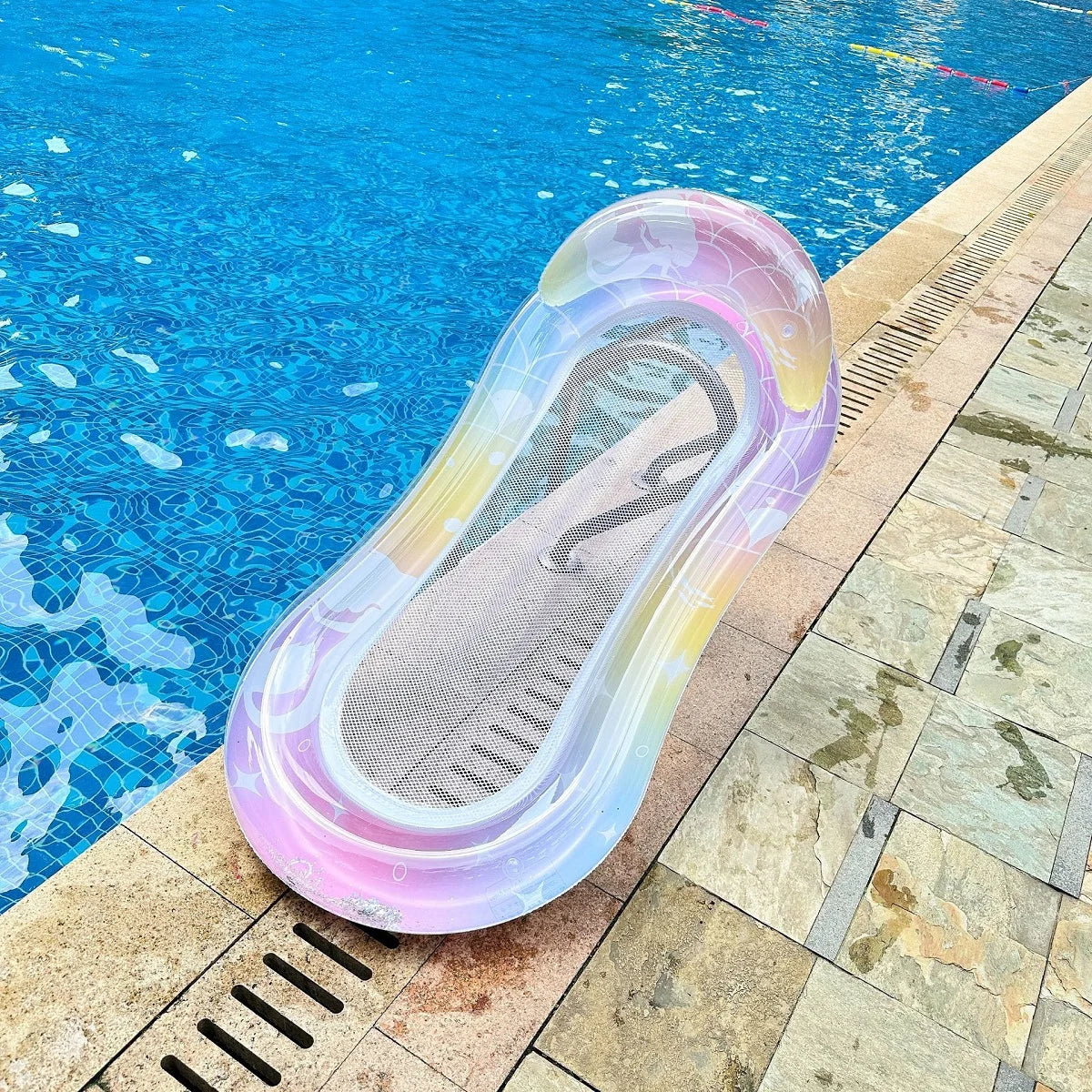 Rooxin Inflatable Water Hammock Floats Bed Swim Ring Tube Swimming Pool Mattresses Sleeping Bed Beach Lounger Chair