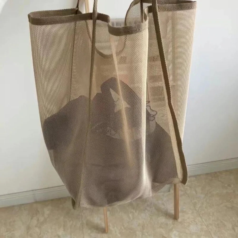 Borsa a tracolla in rete trasparente leggera e capiente – stile moda estivo